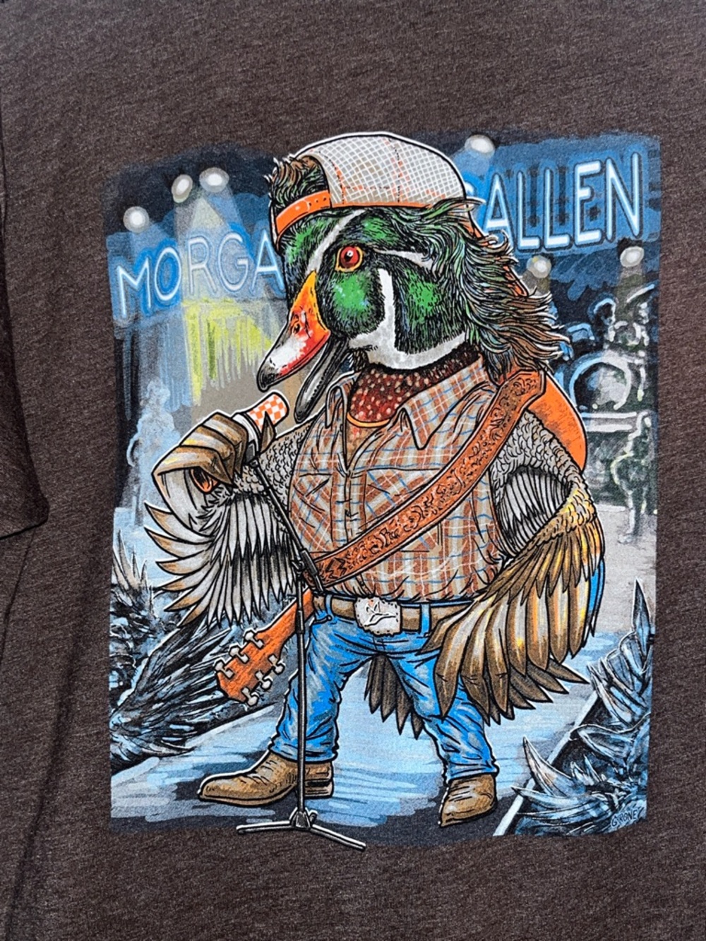 Combat Waterfowl country singing duck Morgan Walken Short Sleeve T-Shirt L
